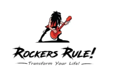 Rockers Rule Music School logo in the navigation menu.